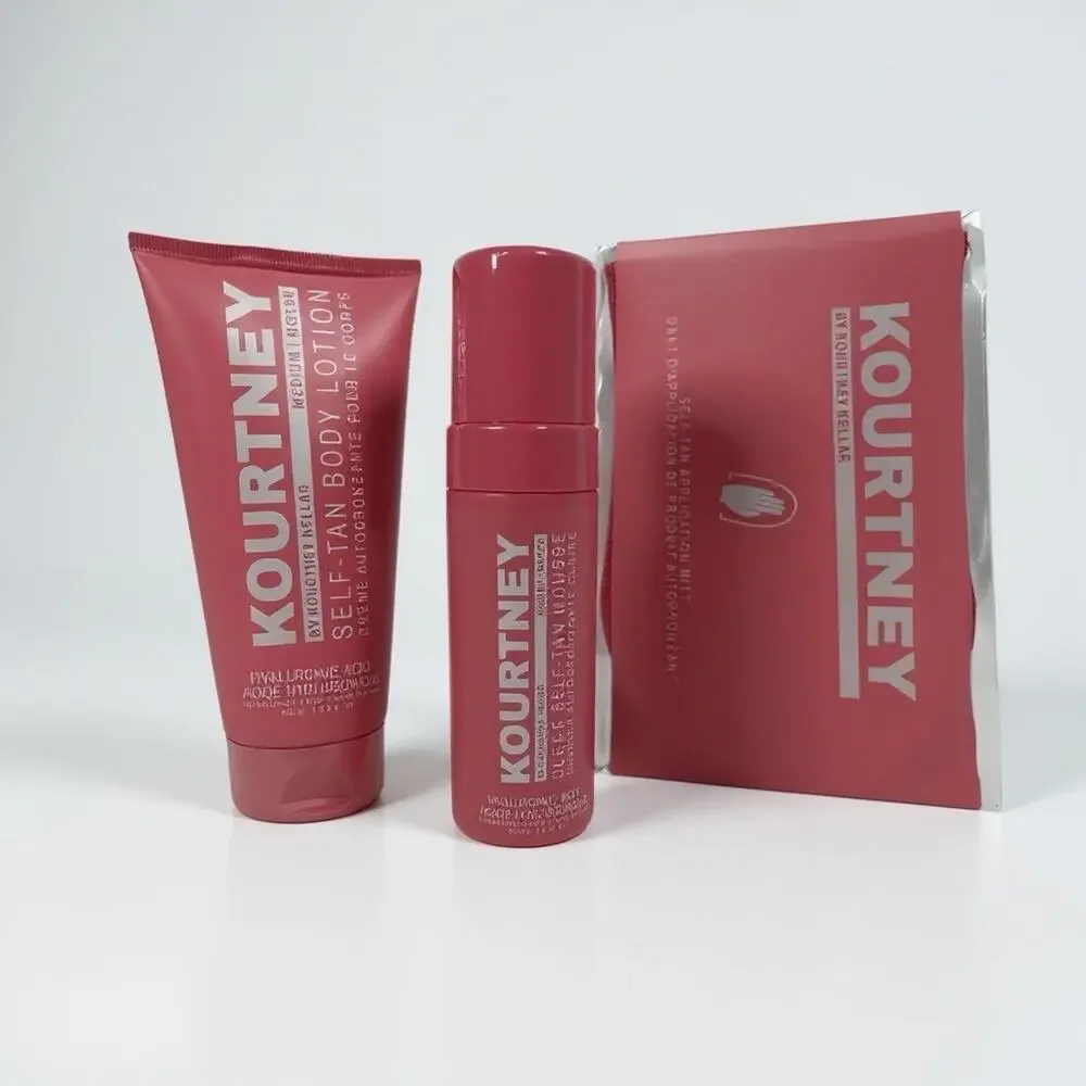 Kourtney Kellar Self Tan Set Lotion + Mousse + Mitt Full Size New Bundle Q4 Glow